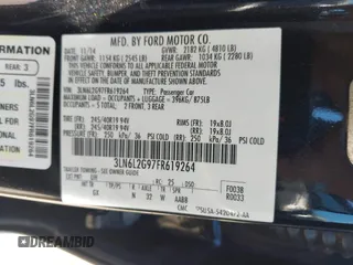 2015 Lincoln MKZ с VIN 3LN6L2G97FR619264, выставлен на аукционе IAAI как лот 42030235 с пробегом 116 727 миль миль и . История ставок и продаж доступна на DreamBid. Изображение 9.
