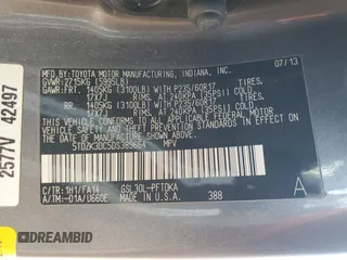2013 Toyota Sienna L with VIN 5TDZK3DC5DS389664, listed as a Copart auction lot 46168265 with 79,962 mi miles and Salvage Title. Bid and sale history available at carsss.com. Image 13.