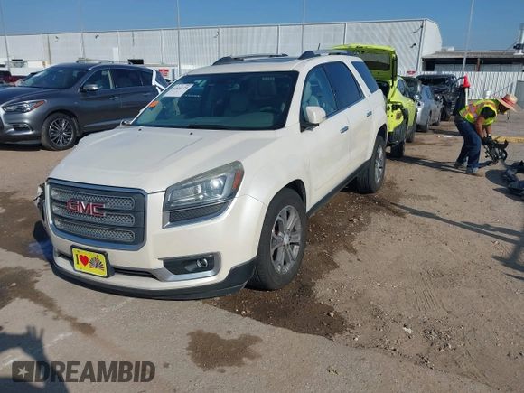 2014 GMC Acadia SLT with VIN 1GKKRRKDXEJ375452, listed as a IAAI auction lot 41652779 with 155,584 mi miles. Bid and sale history available at carsss.com. Image 2.