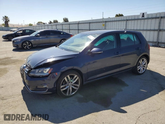 2015 Volkswagen Golf TSI SEL with VIN 3VW217AU6FM007389, listed as a Copart auction lot 61438645 with 64,832 mi miles and Salvage title. Bid and sale history available at DreamBid. Image 1.