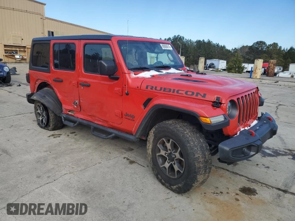2021 Jeep Wrangler Unlimited Rubicon with VIN 1C4HJXFN9MW505291, listed as a Copart auction lot 89060615 with 69,894 mi miles and Salvage Title. Bid and sale history available at DreamBid. Image 4.