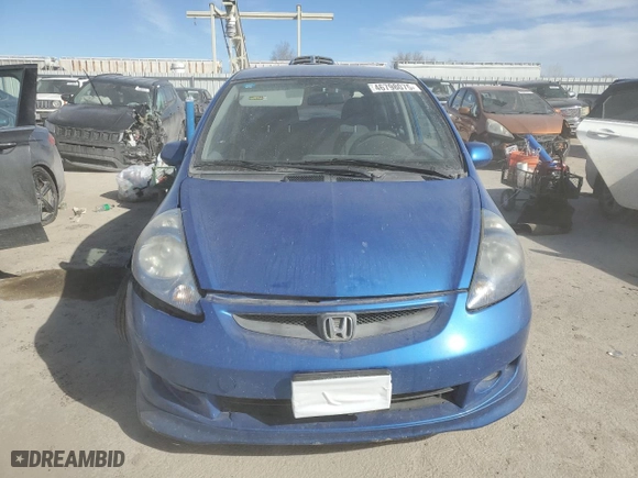 2008 Honda Fit Sport with VIN JHMGD37628S048693, listed as a Copart auction lot 46798075 with 0 mi miles and Salvage Title. Bid and sale history available at carsss.com. Image 5.