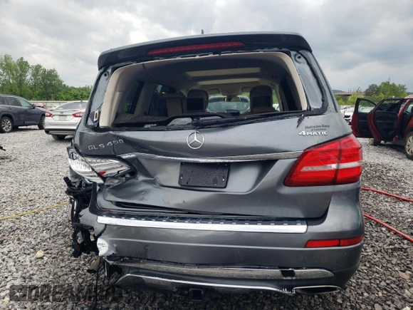 2017 Mercedes-Benz GLS 450 with VIN 4JGDF6EE6HA879903, listed as a Copart auction lot 52628345 with 96,628 mi miles and Salvage Title. Bid and sale history available at DreamBid. Image 6.