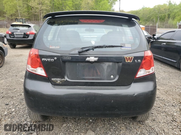 2008 Chevrolet Aveo LS with VIN KL1TD66658B116284, listed as a Copart auction lot 53671425 with Not Provided miles and Salvage Title. Bid and sale history available at DreamBid. Image 6.