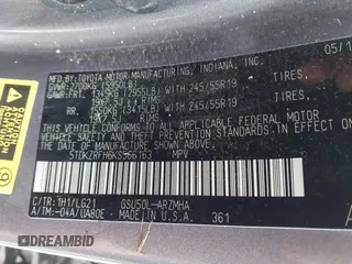 2019 Toyota Highlander SE с VIN 5TDKZRFH6KS566163, выставлен на аукционе IAAI как лот 41714920 с пробегом 87 132 миль миль и . История ставок и продаж доступна на DreamBid. Изображение 9.