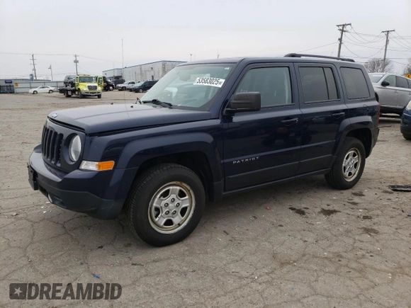 2016 Jeep Patriot Sport with VIN 1C4NJPBAXGD702833, listed as a Copart auction lot 53583025 with 127,583 mi miles and Clean Title. Bid and sale history available at carsss.com. Image 1.