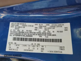 2019 Ford Ranger XL с VIN 1FTER4FH1KLA69099, выставлен на аукционе Copart как лот 60594235 с пробегом 16 043 миль миль и Списание • Salvage title. История ставок и продаж доступна на DreamBid. Изображение 13.