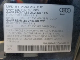 2013 Audi allroad Premium Plus with VIN WA1UFAFL2DA169812, listed as a Copart auction lot 76697284 with 198,904 mi miles and Salvage Title. Bid and sale history available at carsss.com. Image 14.