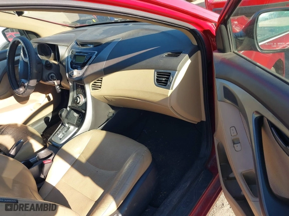 2012 Hyundai Elantra GLS with VIN KMHDH4AE3CU477283, listed as a IAAI auction lot 41701491 with 210,614 mi miles. Bid and sale history available at carsss.com. Image 5.