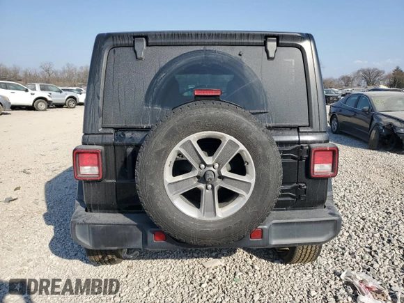 2021 Jeep Wrangler Unlimited Sahara with VIN 1C4HJXEN8MW668130, listed as a Copart auction lot 49049685 with Not provided miles and Salvage title. Bid and sale history available at DreamBid. Image 6.