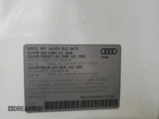 2015 Audi Q5 Premium Plus with VIN WA1LFAFP0FA127981, listed as a Copart auction lot 56475825 with 70,454 mi miles and Salvage title. Bid and sale history available at DreamBid. Image 14.