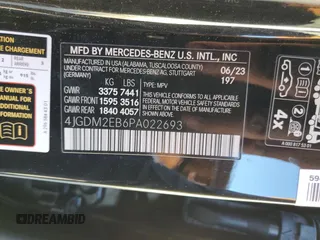 2023 Mercedes-Benz EQS 450 z VIN 4JGDM2EB6PA022693, wystawiony jako Copart lot #86565954 z przebiegiem 17 391 mil mil oraz Szkoda całkowita • Salvage title. Historia ofert i sprzedaży dostępna na DreamBid. Obrazek 14.
