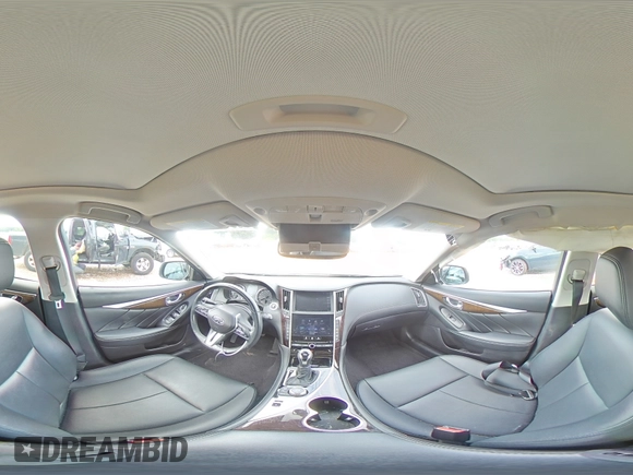 2019 Infiniti Q50 Luxe with VIN JN1EV7AP6KM517944, listed as a Copart auction lot 56942655 with 94,883 mi miles and Salvage title. Bid and sale history available at DreamBid. Image 14.