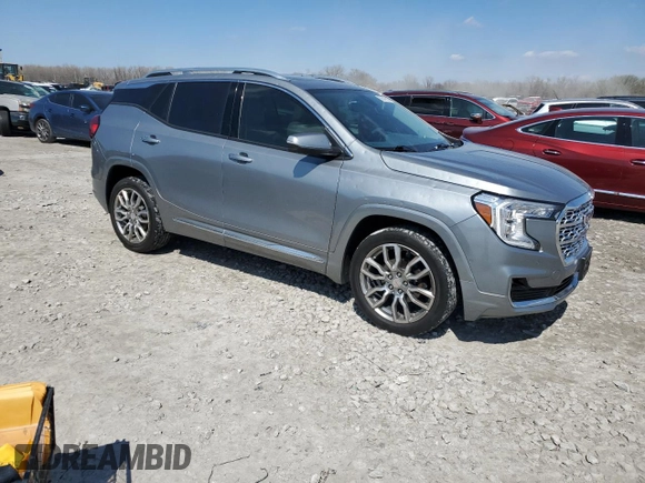 2023 GMC Terrain Denali with VIN 3GKALXEG6PL138220, listed as a Copart auction lot 50645235 with 57,048 mi miles and Salvage title. Bid and sale history available at DreamBid. Image 4.