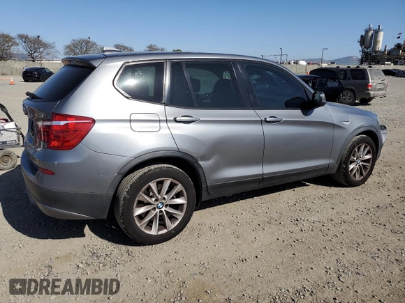 2013 BMW X3 xDrive28i with VIN 5UXWX9C56D0A11027, listed as a Copart auction lot 52176525 with 215,712 mi miles and Clean Title. Bid and sale history available at carsss.com. Image 3.