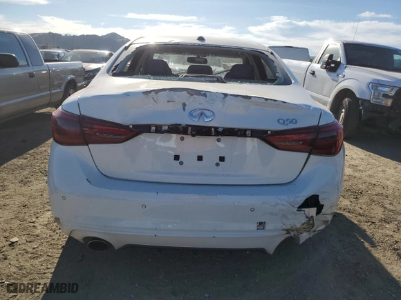 2019 Infiniti Q50 3.0t LUXE with VIN JN1EV7AP2KM519027, listed as a Copart auction lot 46466795 with 3,367 mi miles and Salvage Title. Bid and sale history available at carsss.com. Image 6.