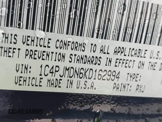 2019 Jeep Cherokee High Altitude с VIN 1C4PJMDN6KD162994, выставлен на аукционе IAAI как лот 41700652 с пробегом 93 112 миль миль и . История ставок и продаж доступна на DreamBid. Изображение 9.
