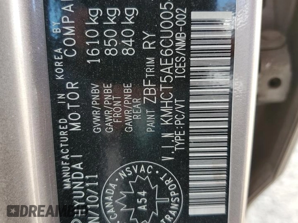2012 Hyundai Accent GS z VIN KMHCT5AE6CU005451, wystawiony jako Copart lot #60539985 z przebiegiem 152 225 mil mil oraz Szkoda całkowita • Salvage title. Historia ofert i sprzedaży dostępna na DreamBid. Obrazek 12.