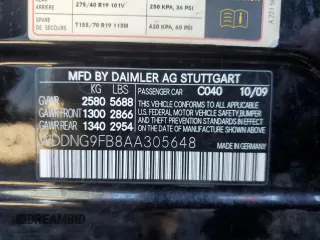2010 Mercedes-Benz S 400 with VIN WDDNG9FB8AA305648, listed as a Copart auction lot 87004294 with 135,981 mi miles and Clean Title. Bid and sale history available at DreamBid. Image 12.