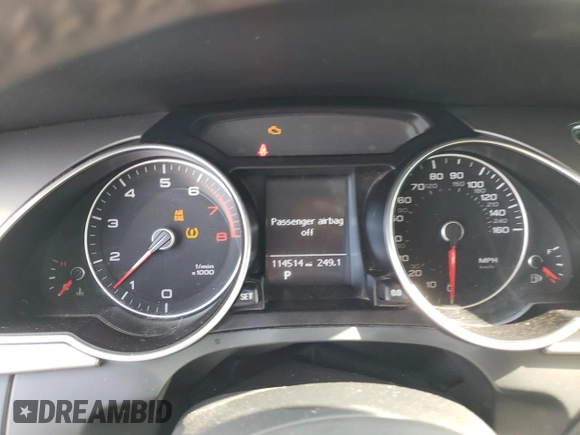 2013 Audi A5 Premium with VIN WAUCFAFR3DA038133, listed as a Copart auction lot 60104635 with 114,514 mi miles and Salvage title. Bid and sale history available at DreamBid. Image 9.