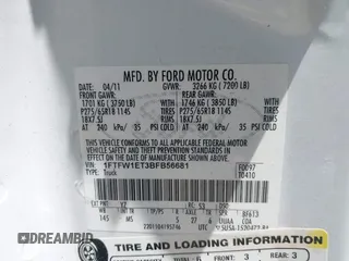2011 Ford F-150 XLT with VIN 1FTFW1ET3BFB56681, listed as a IAAI auction lot 42576366 with 96,938 mi miles and . Bid and sale history available at DreamBid. Image 9.