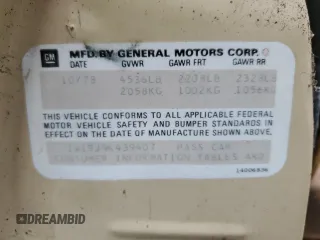 1979 Chevrolet Malibu с VIN 1W19J9K439407, выставлен на аукционе Copart как лот 48776395 с пробегом 47 010 миль миль и Чистый • Clean title. История ставок и продаж доступна на DreamBid. Изображение 12.