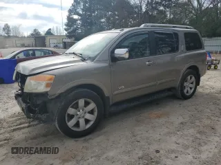 2009 Nissan Armada SE z VIN 5N1BA08D59N600974, wystawiony jako Copart lot #86275364 z przebiegiem 122 255 mil mil oraz Szkoda całkowita • Salvage title. Historia ofert i sprzedaży dostępna na DreamBid. Obrazek 1.
