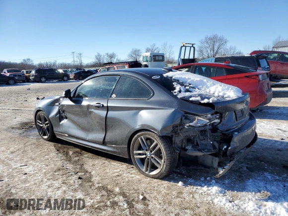 2015 BMW 2 Series 228i with VIN WBA1F5C59FVW98267, listed as a Copart auction lot 88792905 with 116,216 mi miles and Salvage Title. Bid and sale history available at carsss.com. Image 2.