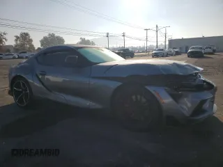 2021 Toyota GR Supra 3.0 with VIN WZ1DB0C04MW038391, listed as a Copart auction lot 83372814 with 0 mi miles and Salvage Title. Bid and sale history available at carsss.com. Image 4.