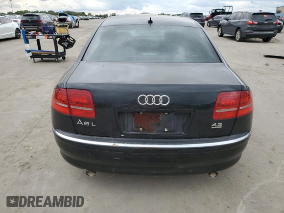 2008 Audi A8 L 4.2L with VIN WAUMV94E38N008960, listed as a Copart auction lot 71106524 with 0 mi miles and Salvage Title. Bid and sale history available at carsss.com. Image 6.