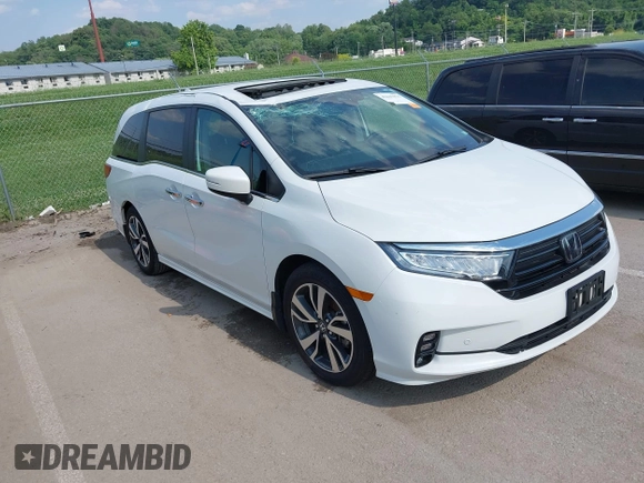 2023 Honda Odyssey Touring with VIN 5FNRL6H8XPB038875, listed as a IAAI auction lot 42441076 with 13,947 mi miles and . Bid and sale history available at DreamBid. Image 1.