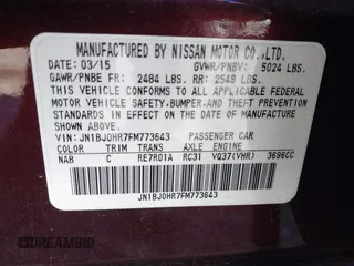 2015 Infiniti QX50 z VIN JN1BJ0HR7FM773643, wystawiony jako IAAI lot #41825903 z przebiegiem 68 488 mil mil oraz . Historia ofert i sprzedaży dostępna na DreamBid. Obrazek 9.