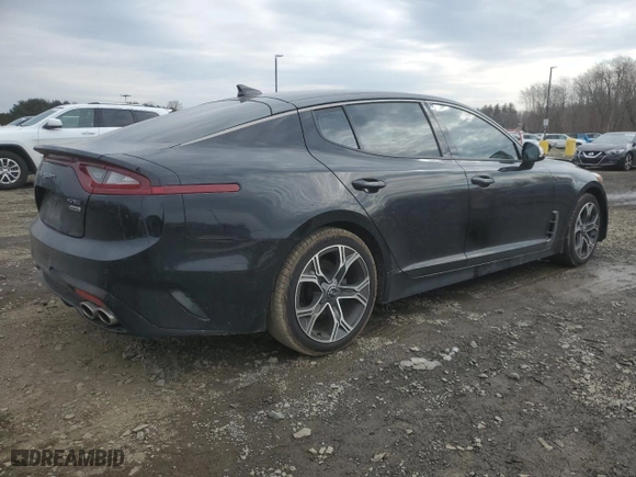 2020 Kia Stinger GT-Line with VIN KNAE15LA7L6080397, listed as a Copart auction lot 47536435 with 48,802 mi miles and Salvage Title. Bid and sale history available at carsss.com. Image 3.