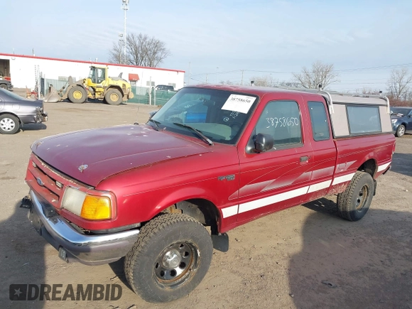1997 Ford Ranger XLT with VIN 1FTCR14X2VPA39848, listed as a IAAI auction lot 38758650 with 145,617 mi miles. Bid and sale history available at carsss.com. Image 2.