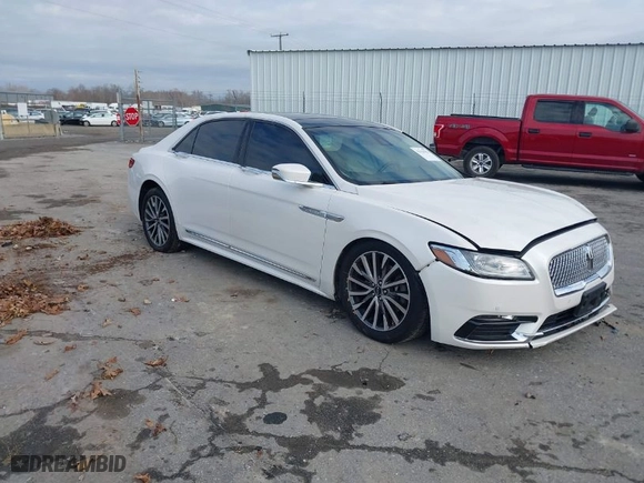 2017 Lincoln Continental Select with VIN 1LN6L9TK3H5605885, listed as a IAAI auction lot 41123925 with 142,077 mi miles. Bid and sale history available at carsss.com. Image 1.