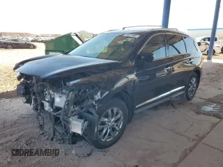 2015 Infiniti QX60 with VIN 5N1AL0MN5FC558446, listed as a Copart auction lot 49477955 with 124,587 mi miles and Salvage Title. Bid and sale history available at carsss.com. Image 1.