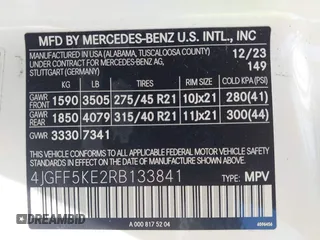 2024 Mercedes-Benz GLS 450 с VIN 4JGFF5KE2RB133841, выставлен на аукционе IAAI как лот 41971284 с пробегом 16 359 миль миль и . История ставок и продаж доступна на DreamBid. Изображение 9.
