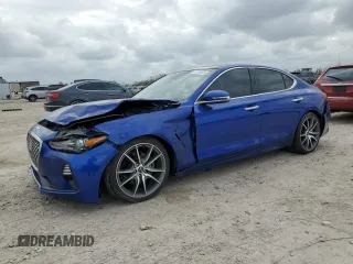 2019 Genesis G70 2.0T Advanced with VIN KMTG44LA3KU023607, listed as a Copart auction lot 47255675 with 32,511 mi miles and Salvage Title. Bid and sale history available at carsss.com. Image 1.