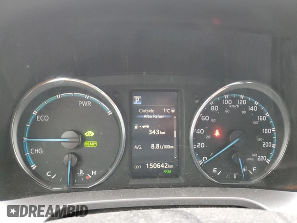 2018 Toyota RAV4 Hybrid SE with VIN JTMJJREV6JD225530, listed as a Copart auction lot 52000985 with 150,642 mi miles and Salvage title. Bid and sale history available at DreamBid. Image 9.
