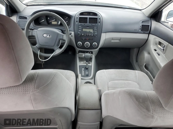2008 Kia Spectra EX with VIN KNAFE122885580609, listed as a Copart auction lot 54198115 with Not Provided miles and Salvage Title. Bid and sale history available at DreamBid. Image 8.