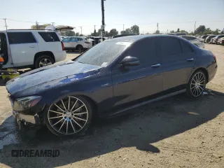 2018 Mercedes-Benz E-Class AMG E 43 with VIN WDDZF6EB9JA402801, listed as a Copart auction lot 67590054 with 45,114 mi miles and Salvage Title. Bid and sale history available at carsss.com. Image 1.