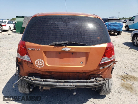 2006 Chevrolet Aveo LT with VIN KL1TG66636B667625, listed as a Copart auction lot 53377665 with 141,633 mi miles and Salvage title. Bid and sale history available at DreamBid. Image 6.