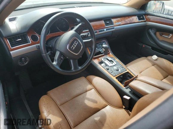 2007 Audi A8 L 4.2L with VIN WAUMV44E57N025714, listed as a Copart auction lot 75834674 with 0 mi miles and Salvage Title. Bid and sale history available at carsss.com. Image 8.