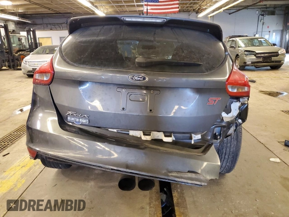 2018 Ford Focus ST with VIN 1FADP3L99JL282007, listed as a Copart auction lot 43141075 with 57,495 mi miles and Salvage Title. Bid and sale history available at DreamBid. Image 6.