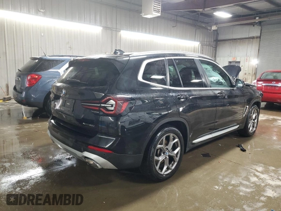 2023 BMW X3 xDrive30i with VIN 5UX53DP07P9S81101, listed as a Copart auction lot 50319775 with 12,378 mi miles and Salvage Title. Bid and sale history available at carsss.com. Image 3.