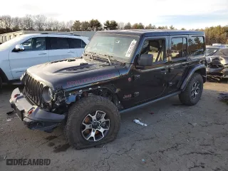 2021 Jeep Wrangler Unlimited Rubicon with VIN 1C4HJXFG4MW531590, listed as a Copart auction lot 46737755 with 52,550 mi miles and Salvage Title. Bid and sale history available at carsss.com. Image 1.