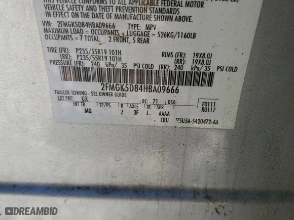 2017 Ford Flex Limited with VIN 2FMGK5D84HBA09666, listed as a Copart auction lot 75319854 with 152,013 mi miles and Salvage Title. Bid and sale history available at carsss.com. Image 13.