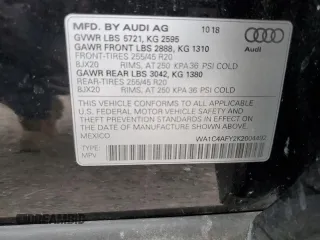 2019 Audi SQ5 Prestige with VIN WA1C4AFY2K2004492, listed as a Copart auction lot 44506825 with 159,508 mi miles and Salvage Title. Bid and sale history available at DreamBid. Image 13.