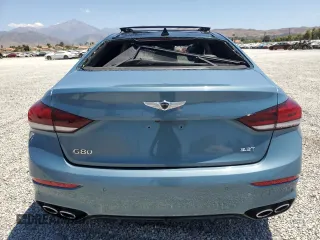 2018 Genesis G80 3.3T Sport with VIN KMHGN4JB8JU226624, listed as a Copart auction lot 66974224 with 67,392 mi miles and Salvage Title. Bid and sale history available at carsss.com. Image 6.