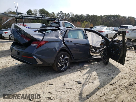2024 Hyundai Elantra SEL with VIN KMHLS4DG2RU658538, listed as a Copart auction lot 45276324 with Not provided miles and Salvage title. Bid and sale history available at DreamBid. Image 3.